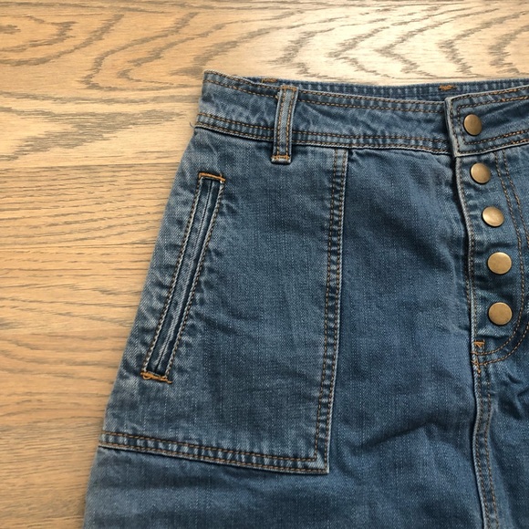 Free People denim Mini Skirt - Picture 2 of 4